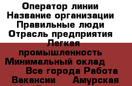 Оператор линии › Название организации ­ Правильные люди › Отрасль предприятия ­ Легкая промышленность › Минимальный оклад ­ 19 000 - Все города Работа » Вакансии   . Амурская обл.,Благовещенск г.